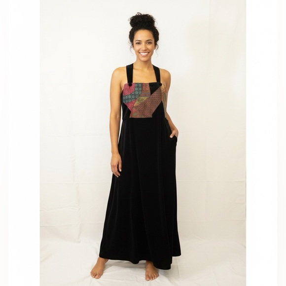 CANVASBACKS I  XL Multi colored black velvet dress - Picture 9 of 9